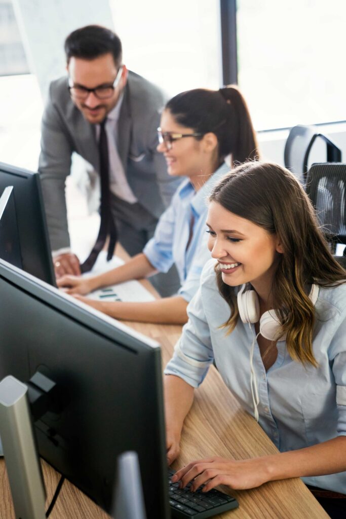 Happy team working — Top BPO Solutions | Outsourcing Services In The Philippines