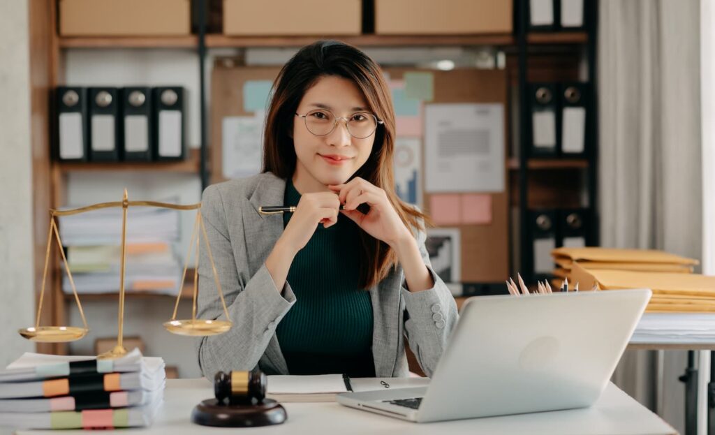 Justice and law concept asian woman — Business process outsourcing & offshore staffing | Sourcefit