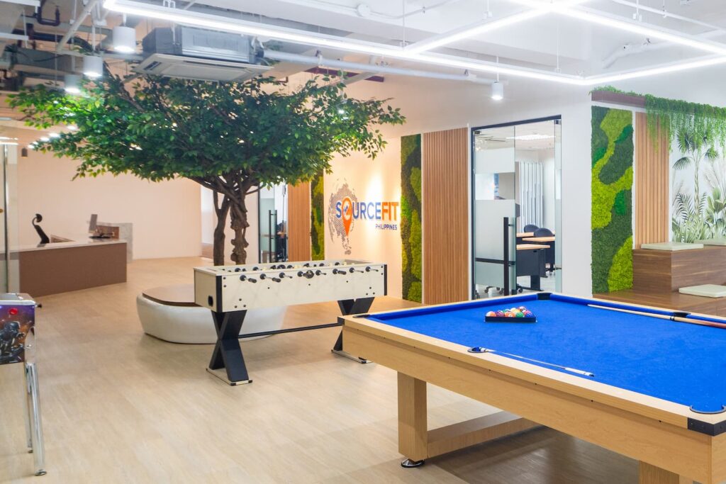 Sourcefit reception area— Business process outsourcing & offshore staffing | Sourcefit