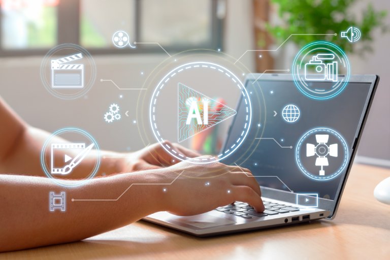 Data annotation specialist working on laptop: Offshore Staffing & BPO Across 6 Countries