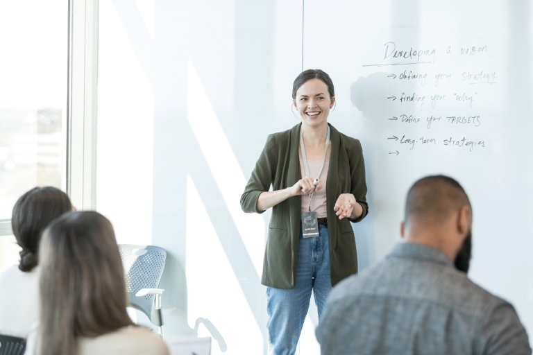 Trainer leading corporate training session: Offshore Staffing & BPO Across 6 Countries