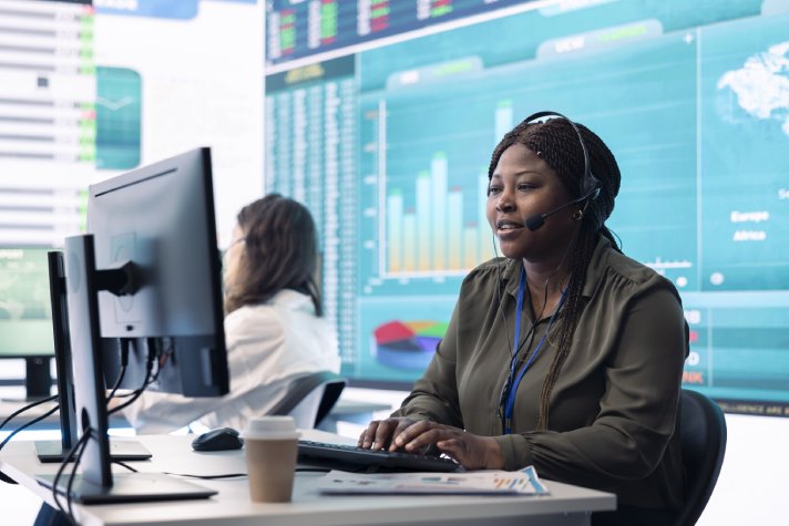 Customer support specialist assisting client inquiry: Offshore Staffing & BPO Across 6 Countries